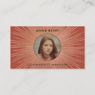 Carte De Visite Terracotta & Gold sunburframe art déco photo