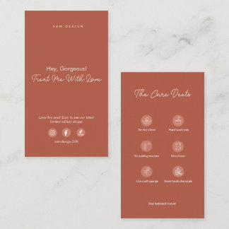 Carte De Visite Terracotta Tumbler Care Card Minimalist