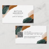 Terracotta, vert noir abstrait moderne QR CODE