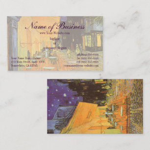 Carte De Visite Terrasse du café la nuit de Vincent van Gogh