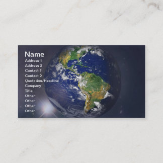 Carte De Visite Terre de la planète se levant au-dessus du soleil 
