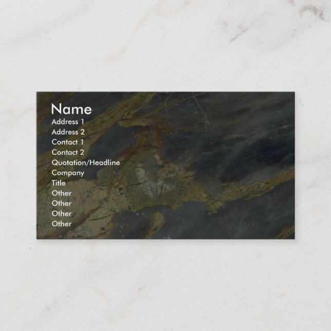 Carte De Visite Terre et mer solides de roche (Devant)