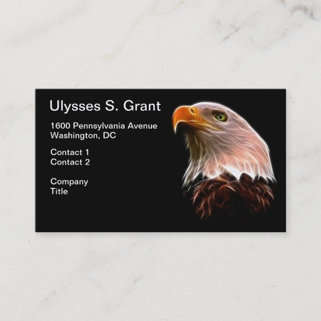 Carte De Visite Tête américaine d'Eagle chauve (Devant)