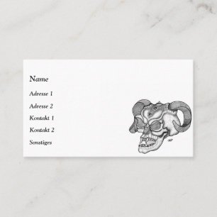 Carte De Visite Tête de diable crâne noir et blanc