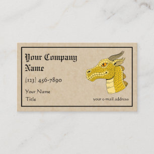 Carte De Visite Tête de dragon doré de profil