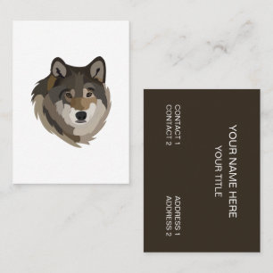 Carte De Visite Tête de loup animal gris loup sauvage
