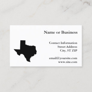 Carte De Visite Texas à Black and White