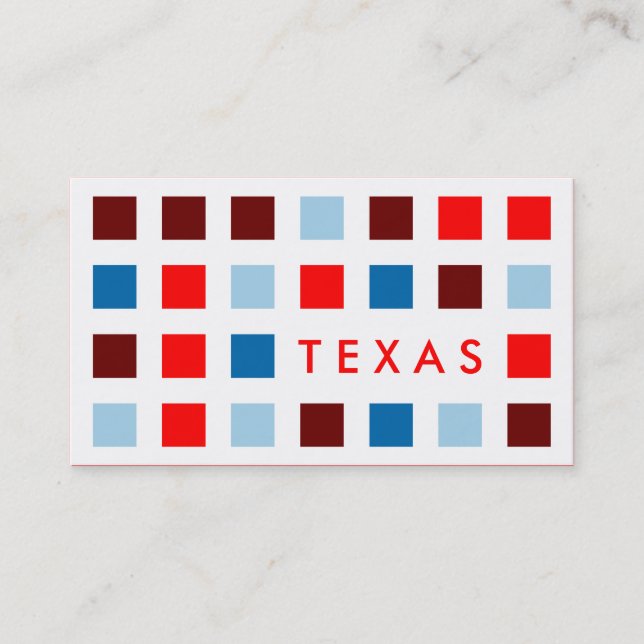 Carte De Visite TEXAS (carrés modernes) (Devant)