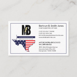 Carte De Visite Texas Company Map Stars and Stripes