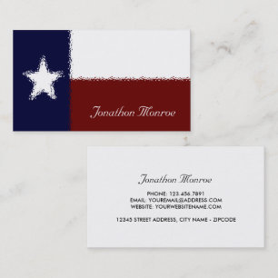 Carte De Visite Texas Lone Star Drapeau effet verre Texan