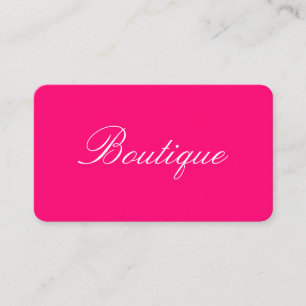 Carte De Visite Texte cursif minimaliste noir rose chaud
