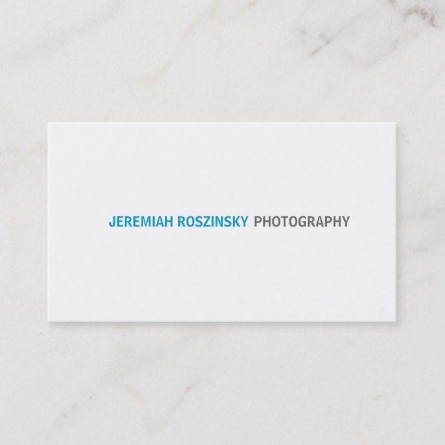 Carte De Visite Texte Cyan simple (Devant)