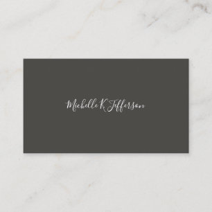 Carte De Visite Texte de courbe gris minimaliste