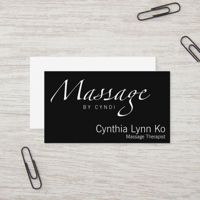 Carte De Visite Texte de massage (Devant/Arrière en situation)
