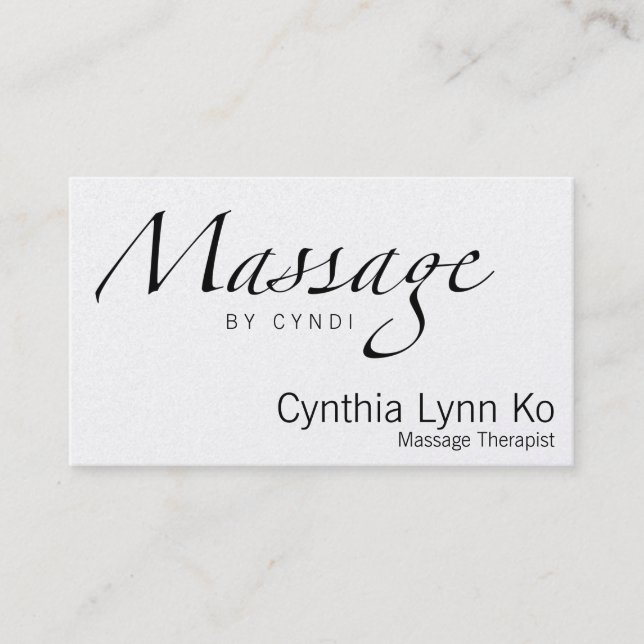 Carte De Visite Texte de massage (Devant)