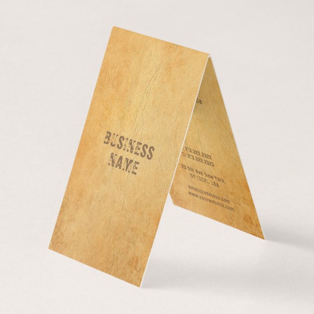 Carte De Visite Texte désorganisé Nostalgique Vieux Papier Elégant (Devant)