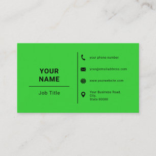 Carte De Visite Texte du logo personnalisé minimaliste et vert cit