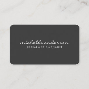 Carte De Visite Texte épuré gris-beige minimaliste