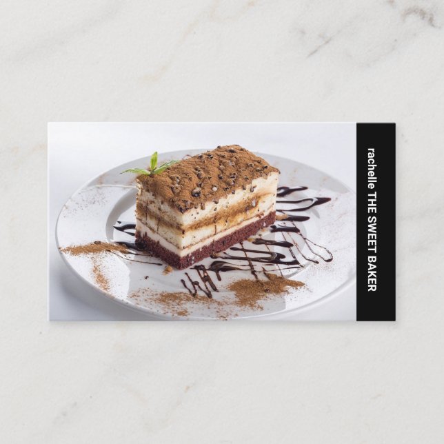 Carte De Visite Texte latéral photo personnalisée (Devant)