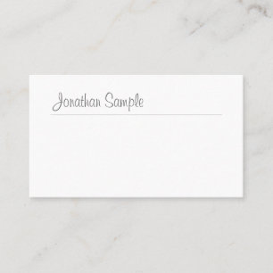 Carte De Visite Texte manuscrit Design élégant minimaliste Plain