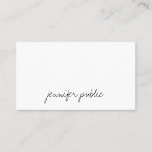 Carte De Visite Texte manuscrit Professionnel Simple Moderne