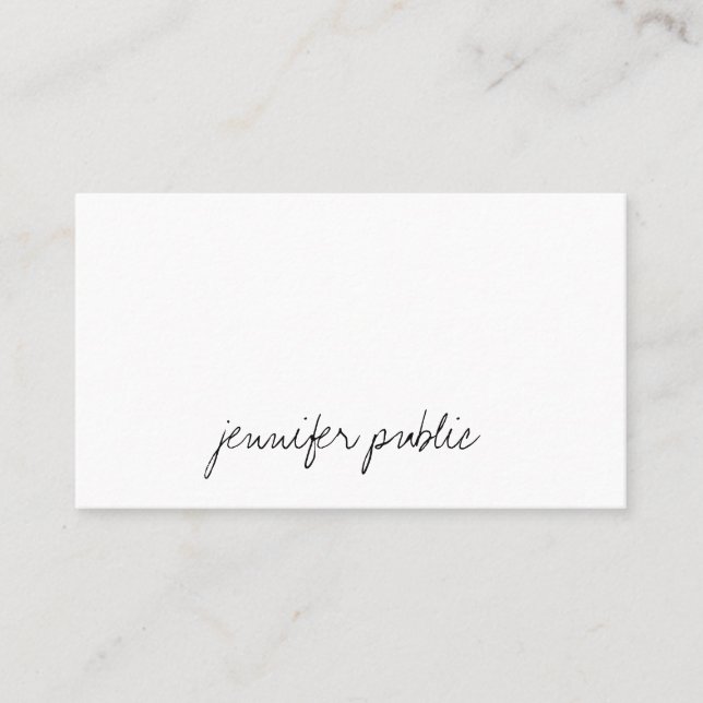 Carte De Visite Texte manuscrit Professionnel Simple Moderne (Devant)