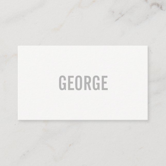 Carte De Visite Texte minimaliste / gris (Devant)