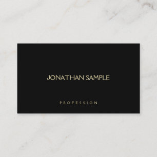 Carte De Visite Texte Or Moderne Professionnel Élégant Noir Simple
