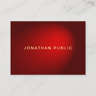 Carte De Visite Texte or tendance Red Damask Modern Chic Modèle
