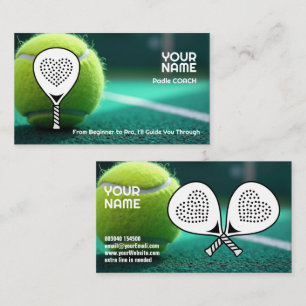 Carte De Visite 🎾Texte personnalisé,  Ace Your Game Entraîneur de