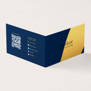 Carte De Visite Texte personnalisé et code QR   Contact complet   