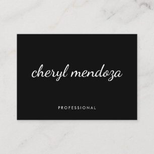 Carte De Visite Texte pointu de couleur beige noir