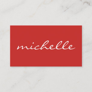 Carte De Visite Texte rouge gras minimaliste