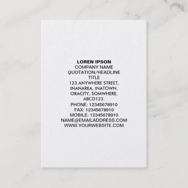 Carte De Visite Texte simple 04 - Blanc (Carte Or) (Devant)