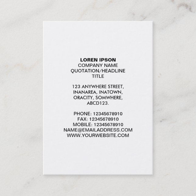 Carte De Visite Texte simple 07 - Blanc (Devant)