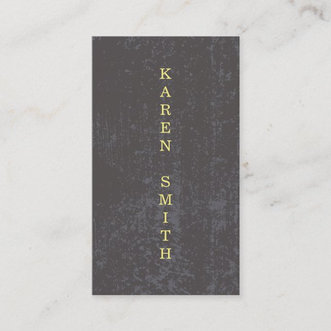 Carte De Visite Texte vertical Style moderne Grunge (Devant)