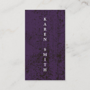 Carte De Visite Texte vertical Style moderne violet Grunge