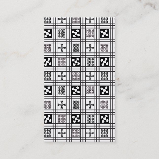 Carte De Visite Textile d'Afrique occidentale d'Adinkra (Devant)