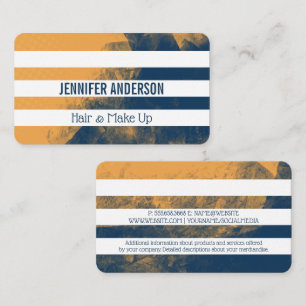 Carte De Visite Texture Abstrait Bleu Jaune Rayures Blanches
