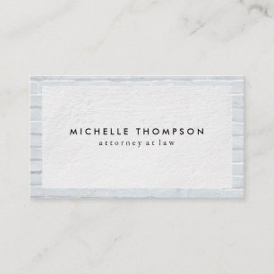 Carte De Visite Texture blanche minimaliste   Mur de brique