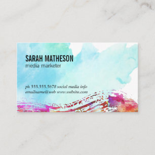 Carte De Visite Texture brossée colorée artistique