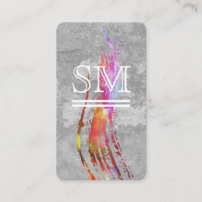 Carte De Visite Texture brossée contemporaine (Devant)