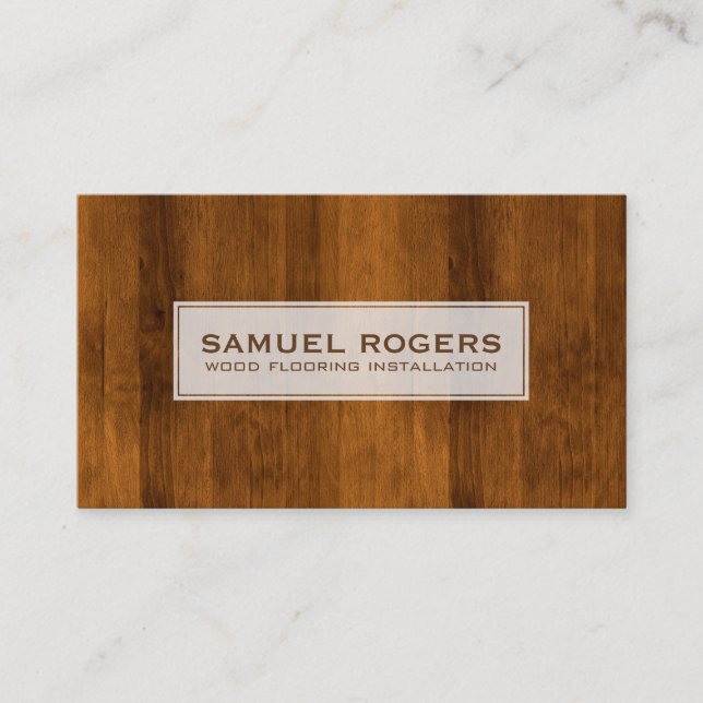 Carte De Visite Texture Brown en bois rustique (Devant)