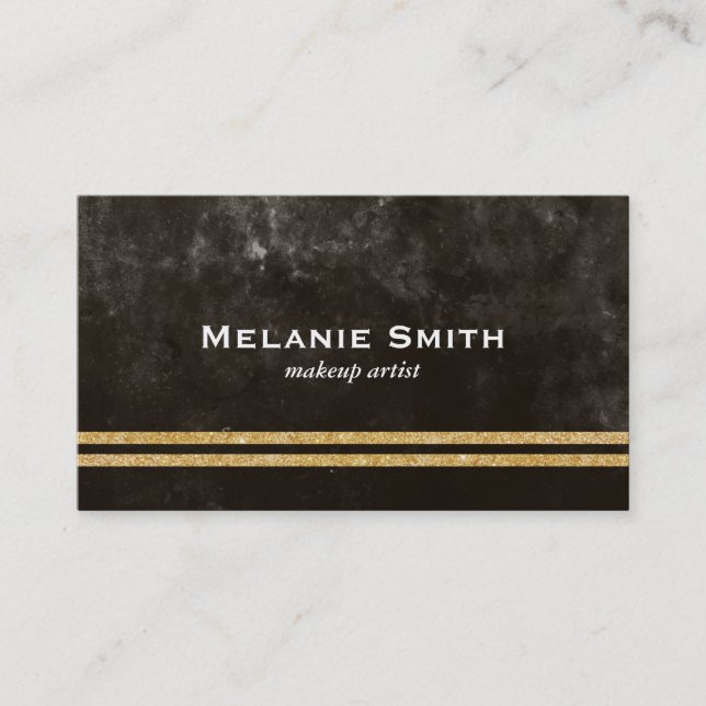 Carte De Visite Texture / Brown profond / Bars double or (Devant)