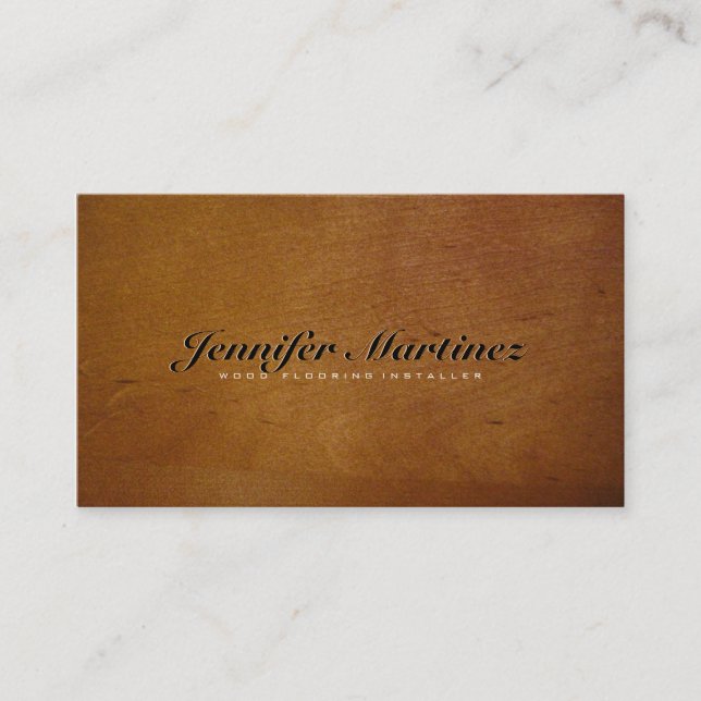 Carte De Visite Texture Brown simple du grain de bois (Devant)
