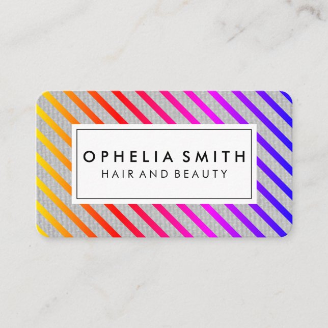Carte De Visite Texture couleur chic rayures (Devant)