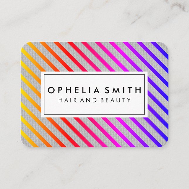 Carte De Visite Texture couleur chic rayures (Devant)