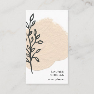 Carte De Visite Texture crème minimaliste noir floral