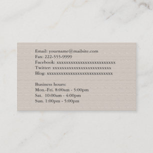 Carte De Visite texture crémeuse, fiches de profil d'information c