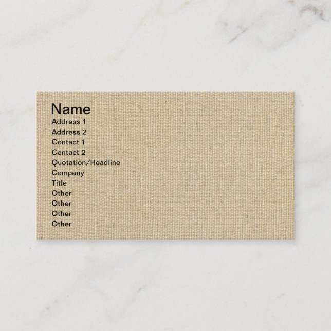 Carte De Visite Texture de haute qualité de la toile de coton (Devant)